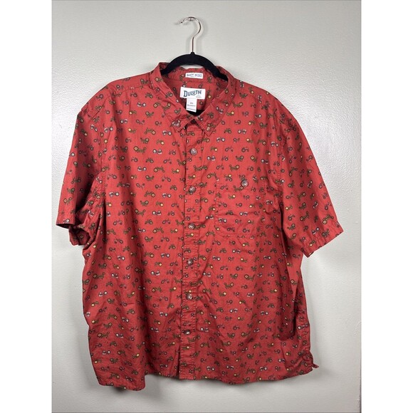 Duluth‎ Trading Untucked Relaxed Fit Farm Allover Tractors Men’s Sz 2XL Shirt - Picture 1 of 8